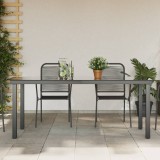Gossi masa de gradina, negru, 190 x 90 x 74 cm, aluminiu si sticla