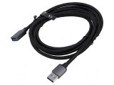 Cablu USB 3.0 A-A nichelat 2m negru gri, Vention
