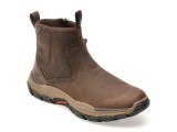 Ghete SKECHERS maro, RESPECTED, din piele naturala