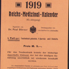 HST A1949 Reclamă 1919 Reichs-Medizinal-Kalender cu carte poștală Germania