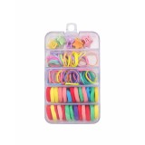 Cumpara ieftin Set accesorii par copii cu elastice textile si elastice cauciuc multicolore, 5 cleme steluta si cutie organizator transparenta