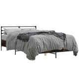 Cumpara ieftin Cadru de pat, stejar afumat 135x190 cm lemn prelucrat si metal