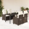 VidaXL Set mobilier de grădină, 5 piese, cu perne, maro, poliratan
