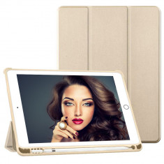 Husa Tableta iPad 9.7&amp;quot; 5Th Generation Pen Holder 2018 IPad Air 5 Suport Pen ofera protectie Lux Bumper Gold foto