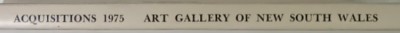 ART GALLERY OF NEW SOUTH WALES , SIDNEY , CATALOGUE OF ACQUISITIONS , 1975 foto