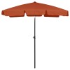 VidaXL Umbrelă de soare de plajă, cărămiziu, 180x120 cm 314724
