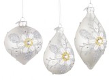 Set 12 globuri sticla Floret 6.7x6.7x10 cm; 8x8x9 cm; 6.5x6.5x13 cm