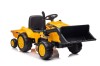 Tractor electric cu remorca Lean S617, 12V, 2x45W, Galben/Negru, USB, Bluetooth, Telecomanda, Jucarie Copii