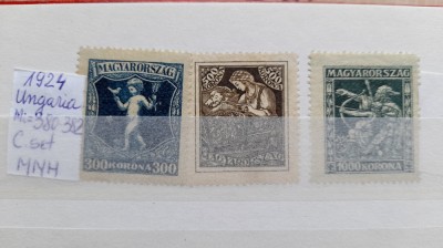 1924-Ungaria-Mi=380,382-compl.set-MNH foto