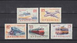 ROMANIA 1963 LP 565 MIJLOACE DE TRANSPORT SERIE MNH, Nestampilat