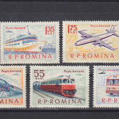 ROMANIA 1963 LP 565 MIJLOACE DE TRANSPORT SERIE MNH