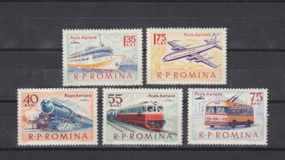 ROMANIA 1963 LP 565 MIJLOACE DE TRANSPORT SERIE MNH foto