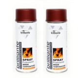 Vopsea Spray Termorezistenta Brilliante, Rosu, 400ml, Set 2 Bucati