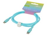 Cablu USB-C 2.0 Goobay 1,5m 60W Turcoaz, Mufă pe Ambele Părți