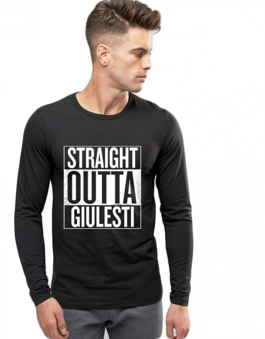 Bluza barbati neagra - Straight Outta Giulesti - M