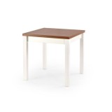 Masa living extensibila HM Gracjan, PAL Laminat, cant ABS, 80-160x80x76 cm, 6 persoane, arin alb