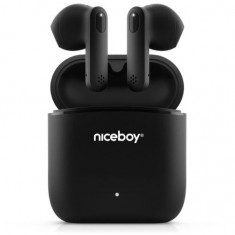 Casti True Wireless Niceboy HIVE Beans, Bluetooth, Microfon, Asistent Vocal, Touch Control, IPX4, autonomie de pana la 20 ore (Negru)