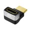 ADAPTOR video LOGILINK, HDMI (T) la HDMI (M), conectori auriti, rezolutie maxima 8K (7680 x 4320) la 60 Hz, 270 grade, negru-gri, &quot;AH0007A&quot; (timbru ve