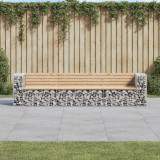 VidaXL Bancă de grădină, design gabion, 287x71x65,5cm, lemn masiv pin