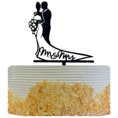 Topper Tort, Cyrax, Model 1 Mr&amp;Mrs, 17.5 x 11 cm, Negru