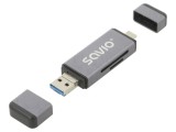 Cititor carduri SAVIO USB A, USB B micro, USB C