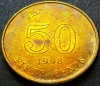 Moneda exotica 50 CENTI / CENTS - HONG KONG, anul 1998 * cod 4208 = A.UNC, Asia