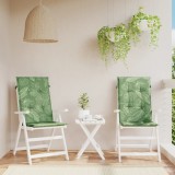 VidaXL Perne de scaun spătar &icirc;nalt, 2 buc., model frunze, textil
