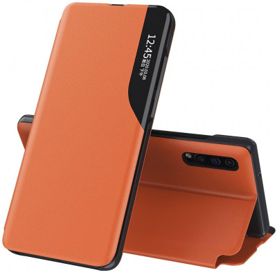 Husa Piele OEM Eco Leather View pentru Samsung Galaxy Note 10 N970, cu suport, Portocalie foto