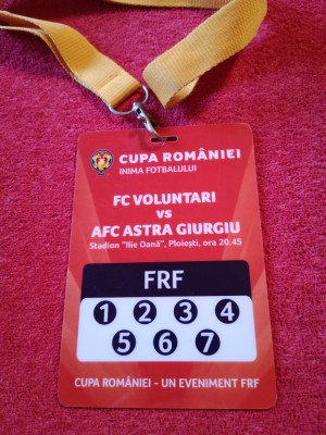Acreditare fotbal FC VOLUNTARI-ASTRA GIURGIU (finala Cupei Romaniei 27.05.2017) foto