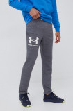 Under Armour pantaloni de trening 1361644 barbati, culoarea gri, neted