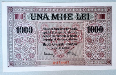 ROMANIA 1000lei 1917 BGR UNC foto