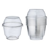 Set 10 recipiente reutilizabile cu capac din plastic pentru servire,285 ml, Oem
