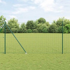 vidaXL &Icirc;ngrădire cu st&acirc;lpi Verde 1.5 x 10 m Oțel 3350574
