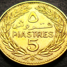 Moneda exotica 5 PIASTRES - LIBAN, anul 1972 * cod 5416