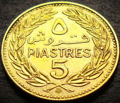Moneda exotica 5 PIASTRES - LIBAN, anul 1972 * cod 5416 foto
