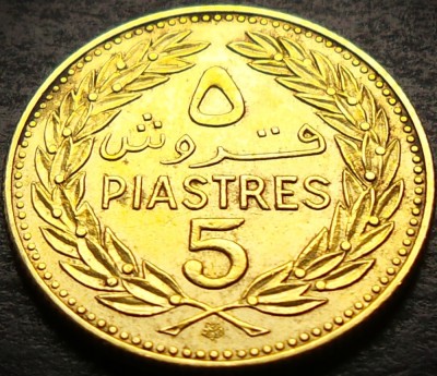 Moneda exotica 5 PIASTRES - LIBAN, anul 1972 * cod 5416 foto