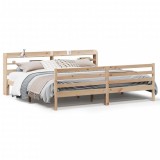 VidaXL Cadru pat cu tăblie 200x200 cm, lemn masiv de pin
