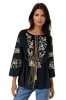 Bluza tip ie dama R24, negru/auriu , marimea 2XL, Casual, Bumbac