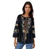 Bluza tip ie dama R24, negru/auriu , marimea 2XL