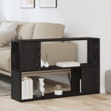 Raft de carte vidaXL, Negru, Stejar, 100x24x63 cm, din lemn prelucrat
