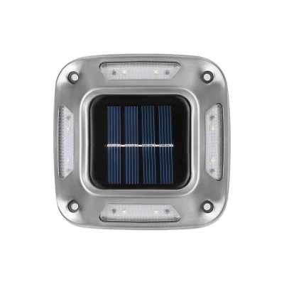 Lamp&amp;Auml; solar&amp;Auml; led pentru gr&amp;Auml;din&amp;Auml;, 8 led-uri, montaj perete &amp;amp; sol, ip65, abs &amp;amp; policarbonat, 9x9 cm, 600mah, alb rece foto