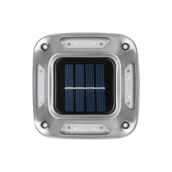 Lamp&Auml; solar&Auml; led pentru gr&Auml;din&Auml;, 8 led-uri, montaj perete &amp; sol, ip65, abs &amp; policarbonat, 9x9 cm, 600mah, alb rece