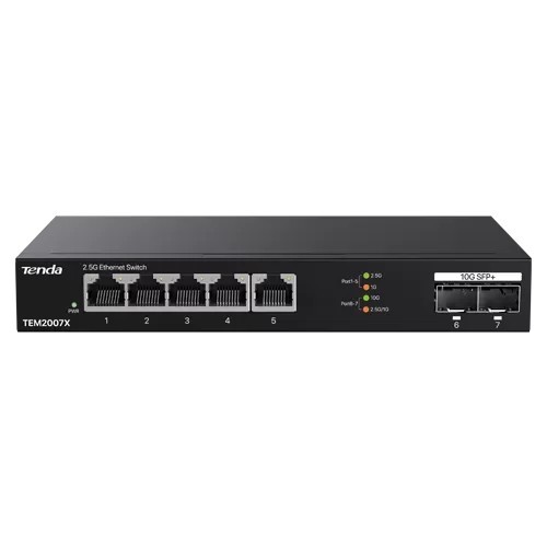 Switch 5 x RJ45 2.5G, 2 x SFP+ 10G - TENDA TND-TEM2007X