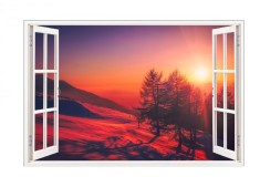 Autocolant decorativ, Fereastra, Multicolor, 83 cm, 582STC foto