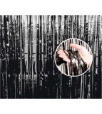 Perdea decorativa din folie, negru, 90 x 240 cm