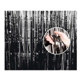 Perdea decorativa din folie, negru, 90 x 240 cm