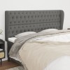 VidaXL Tăblie de pat cu aripioare gri &icirc;nchis 203x23x118/128 cm, textil 3118315