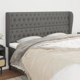 VidaXL Tăblie de pat cu aripioare gri &icirc;nchis 183x23x118/128 cm textil 3118307