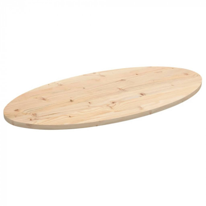 vidaXL Blat de masă, 110x55x2,5 cm, lemn masiv de pin, oval
