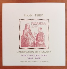 RWANDA-1981-&amp;#039;&amp;#039;PICTURI- CELEBRE-RELIGIE&amp;#039;&amp;#039;CRACIUN-81-MADONA cu Pruncul&amp;#039;&amp;#039;--VAL MARE--MNH NESTAMP. -Calitate EXTRA foto